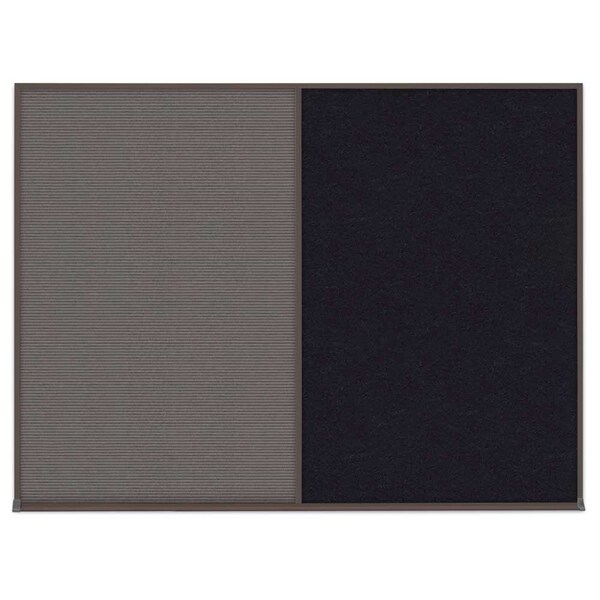 Triple Door Radius Corkboard, 72"X48", B, UV80055-BRONZE-CORK